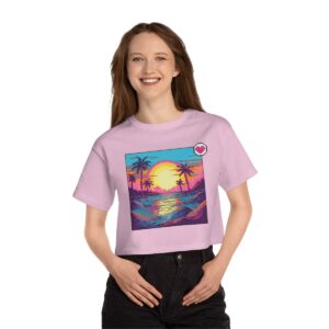 Beach Ilustration / Women's Miami Pixel T-shirt - Image 3