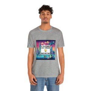 Living La Vida, Beach! / Men's Miami Pixel T-shirt - Imagen 121
