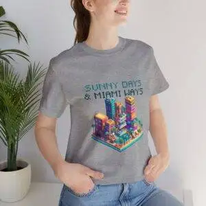 Sunny Days / Men's Miami Pixel T-shirt - Imagen 129