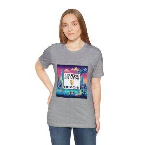 Living La Vida, Beach! / Men's Miami Pixel T-shirt - Imagen 125