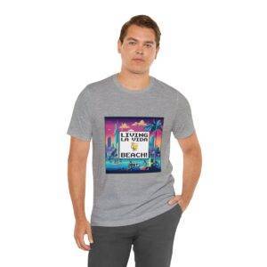 Living La Vida, Beach! / Men's Miami Pixel T-shirt - Imagen 126
