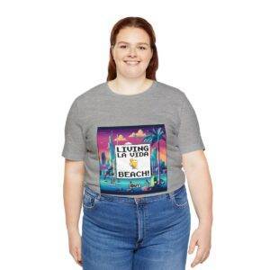 Living La Vida, Beach! / Men's Miami Pixel T-shirt - Imagen 127