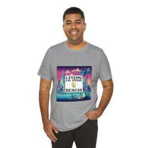 Living La Vida, Beach! / Men's Miami Pixel T-shirt - Imagen 128