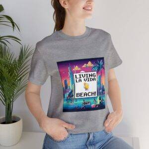 Living La Vida, Beach! / Men's Miami Pixel T-shirt - Imagen 129