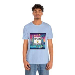 Living La Vida, Beach! / Men's Miami Pixel T-shirt - Imagen 109