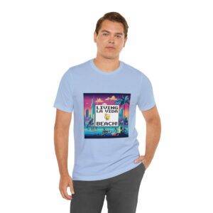 Living La Vida, Beach! / Men's Miami Pixel T-shirt - Imagen 114