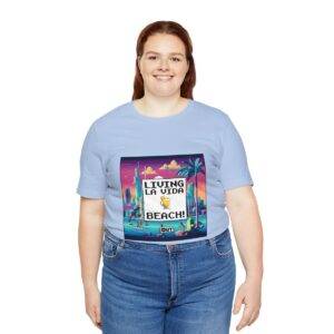 Living La Vida, Beach! / Men's Miami Pixel T-shirt - Imagen 115