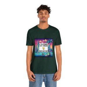 Living La Vida, Beach! / Men's Miami Pixel T-shirt - Imagen 85