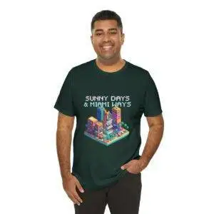 Sunny Days / Men's Miami Pixel T-shirt - Imagen 92