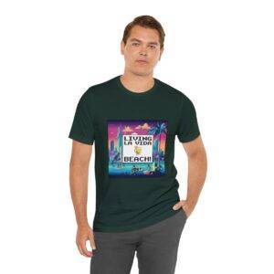 Living La Vida, Beach! / Men's Miami Pixel T-shirt - Imagen 90