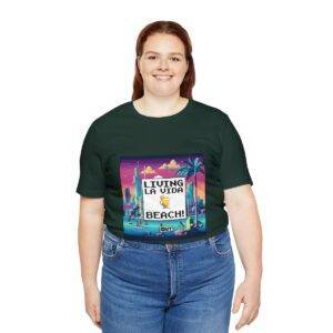 Living La Vida, Beach! / Men's Miami Pixel T-shirt - Imagen 91