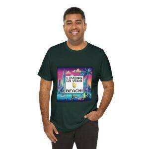 Living La Vida, Beach! / Men's Miami Pixel T-shirt - Imagen 92