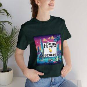 Living La Vida, Beach! / Men's Miami Pixel T-shirt - Imagen 93