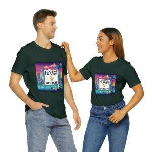 Living La Vida, Beach! / Men's Miami Pixel T-shirt - Imagen 94