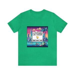 Living La Vida, Beach! / Men's Miami Pixel T-shirt - Imagen 2