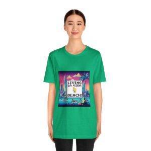 Living La Vida, Beach! / Men's Miami Pixel T-shirt - Imagen 4