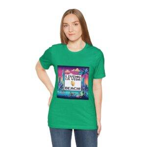Living La Vida, Beach! / Men's Miami Pixel T-shirt - Imagen 5