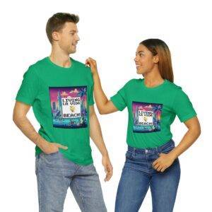 Living La Vida, Beach! / Men's Miami Pixel T-shirt - Imagen 10