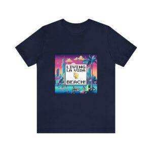 Living La Vida, Beach! / Men's Miami Pixel T-shirt - Imagen 134
