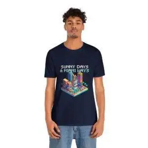 Sunny Days / Men's Miami Pixel T-shirt - Imagen 133