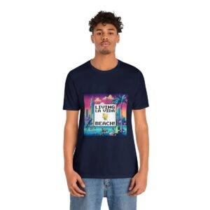 Living La Vida, Beach! / Men's Miami Pixel T-shirt - Imagen 133