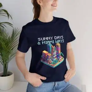 Sunny Days / Men's Miami Pixel T-shirt - Imagen 141