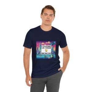 Living La Vida, Beach! / Men's Miami Pixel T-shirt - Imagen 138