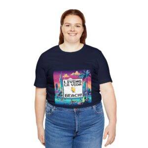 Living La Vida, Beach! / Men's Miami Pixel T-shirt - Imagen 139