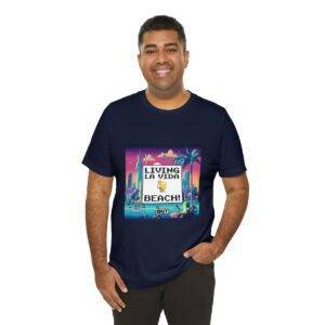 Living La Vida, Beach! / Men's Miami Pixel T-shirt - Imagen 140