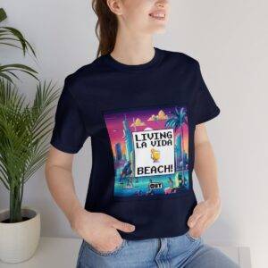 Living La Vida, Beach! / Men's Miami Pixel T-shirt - Imagen 141