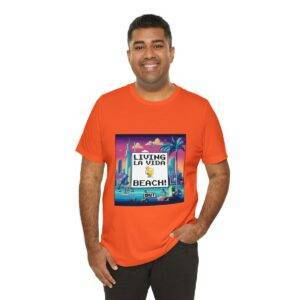 Living La Vida, Beach! / Men's Miami Pixel T-shirt - Imagen 44