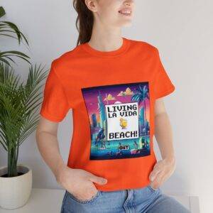 Living La Vida, Beach! / Men's Miami Pixel T-shirt - Imagen 45