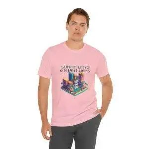 Sunny Days / Men's Miami Pixel T-shirt - Imagen 150