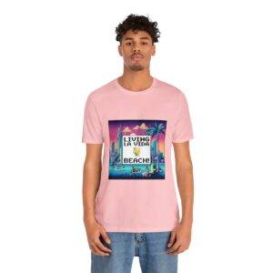 Living La Vida, Beach! / Men's Miami Pixel T-shirt - Imagen 145