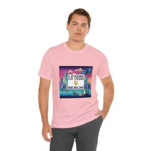 Living La Vida, Beach! / Men's Miami Pixel T-shirt - Imagen 150