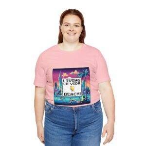 Living La Vida, Beach! / Men's Miami Pixel T-shirt - Imagen 151