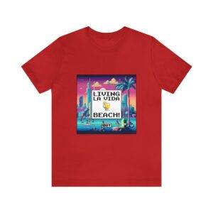 Living La Vida, Beach! / Men's Miami Pixel T-shirt - Imagen 158