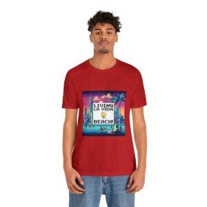 Living La Vida, Beach! / Men's Miami Pixel T-shirt - Imagen 157