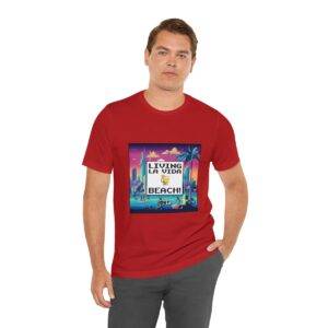 Living La Vida, Beach! / Men's Miami Pixel T-shirt - Imagen 162