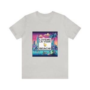 Living La Vida, Beach! / Men's Miami Pixel T-shirt - Imagen 74