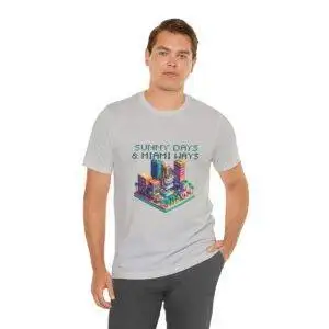Sunny Days / Men's Miami Pixel T-shirt - Imagen 78