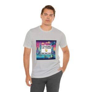 Living La Vida, Beach! / Men's Miami Pixel T-shirt - Imagen 78