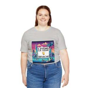 Living La Vida, Beach! / Men's Miami Pixel T-shirt - Imagen 79