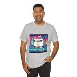 Living La Vida, Beach! / Men's Miami Pixel T-shirt - Imagen 80