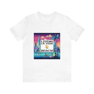 Living La Vida, Beach! / Men's Miami Pixel T-shirt - Imagen 14