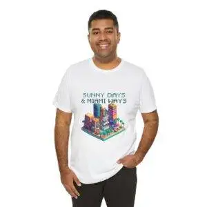 Sunny Days / Men's Miami Pixel T-shirt - Imagen 20