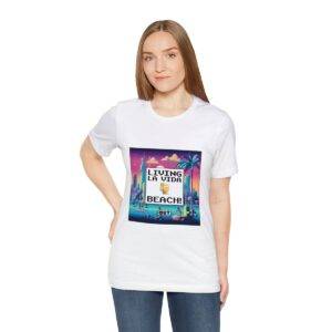 Living La Vida, Beach! / Men's Miami Pixel T-shirt - Imagen 17