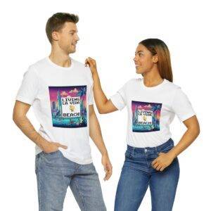 Living La Vida, Beach! / Men's Miami Pixel T-shirt - Imagen 22