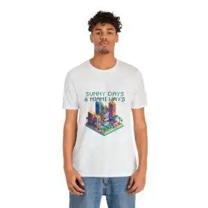 Sunny Days / Men's Miami Pixel T-shirt - Imagen 25