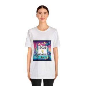 Living La Vida, Beach! / Men's Miami Pixel T-shirt - Imagen 28